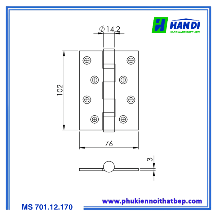 Bản lề bi IMUNDEX-701.12.170