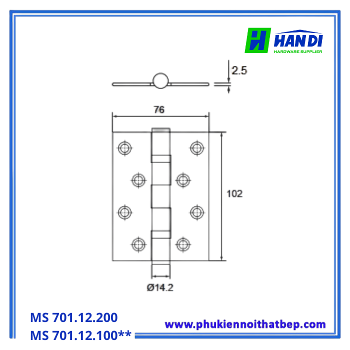 Bản lề bi MS-701.12.200