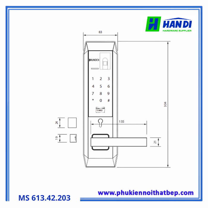 Khóa vân tay IMUNDEX 613.42.203