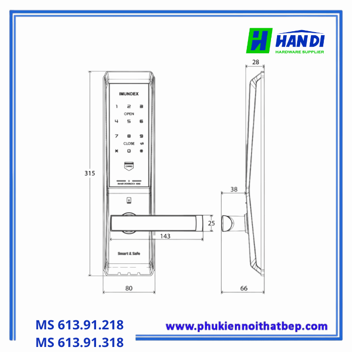 Khóa Điện Tử IMUNDEX 613.91.218