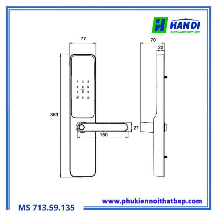 Khóa Vân Tay IMUNDEX 713.59.135