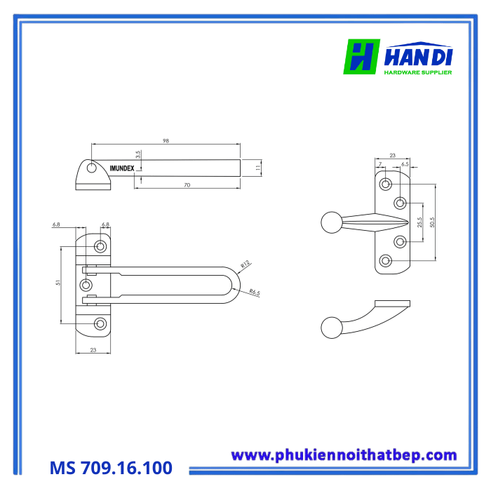 Chốt An Toàn Cửa IMUNDEX 709.16.100