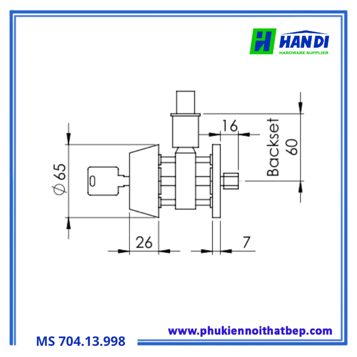 Khóa chốt đơn IMUNDEX 704.13.998