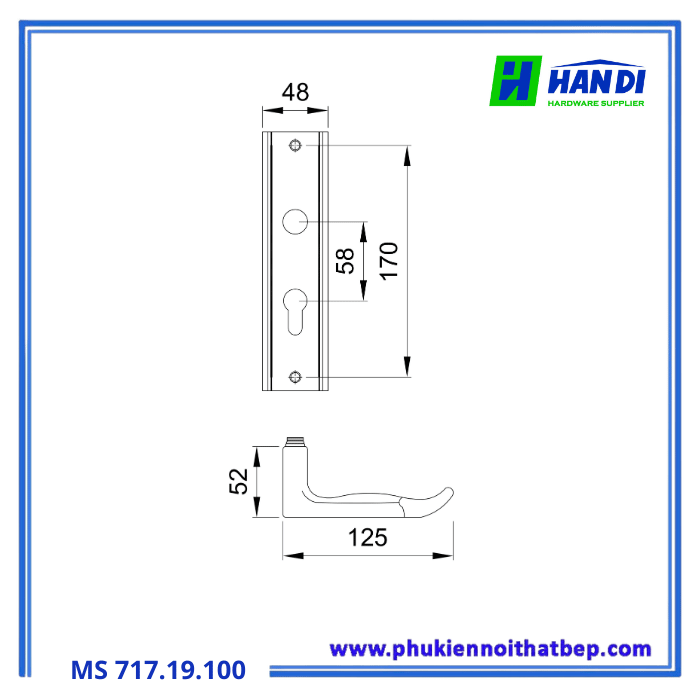 Tay nắm gạt IMUNDEX 717.19.100