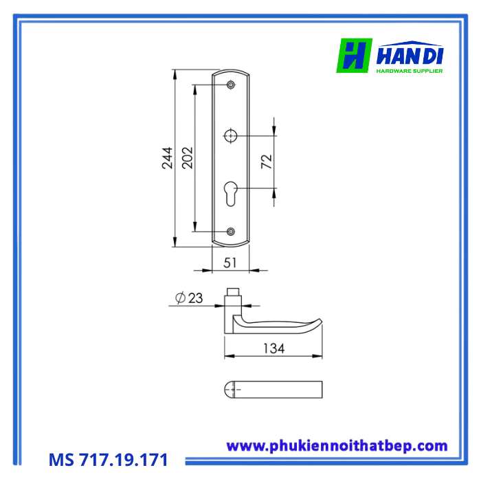 Tay nắm gạt IMUNDEX-717.19.171