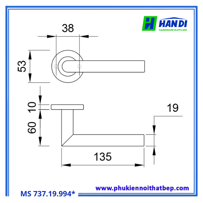 Tay nắm gạt IMUNDEX 737.19.994