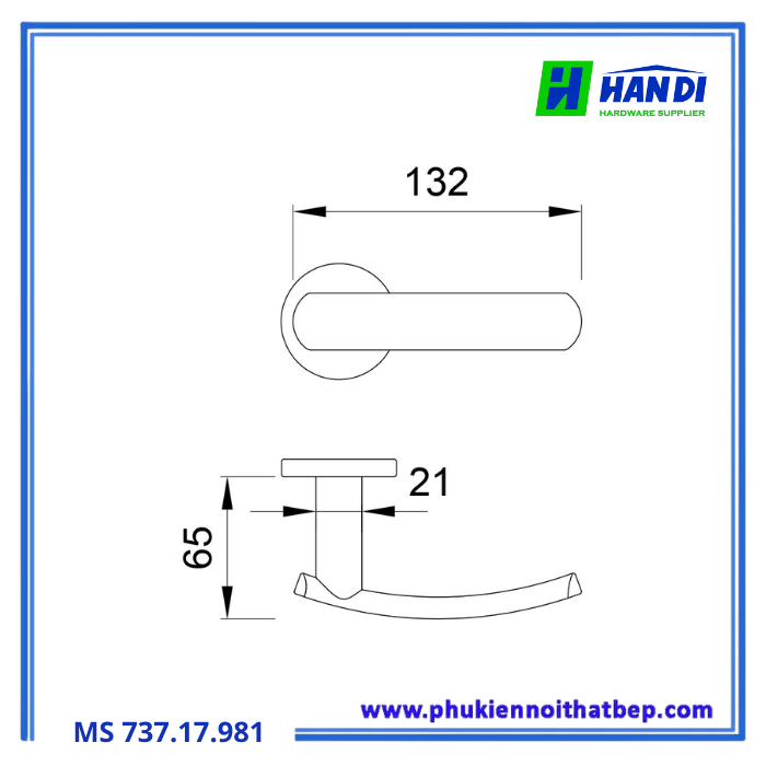 Tay nắm cửa cong