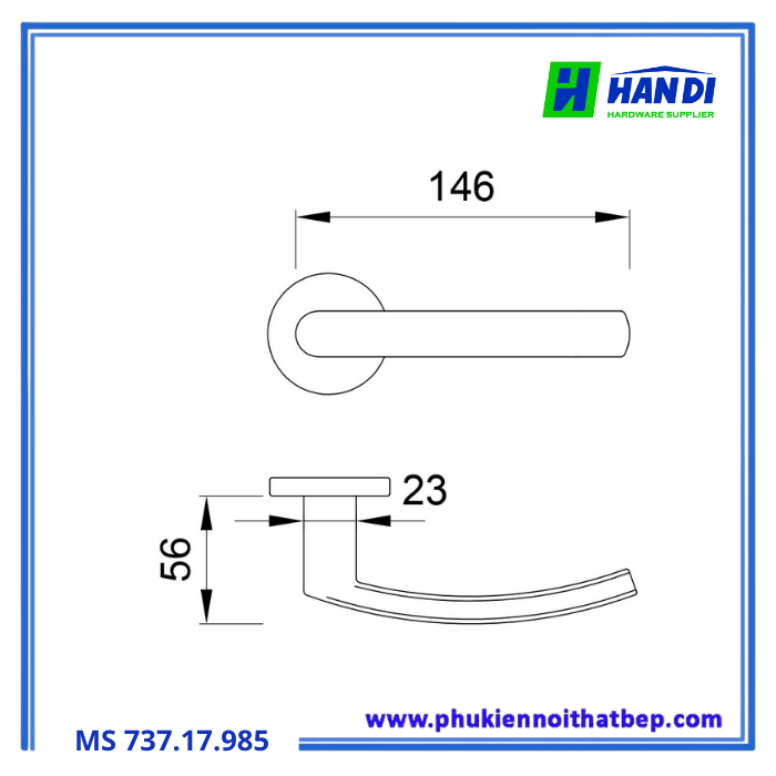 Tay nắm cửa gạt IMUNDEX 737.17.985