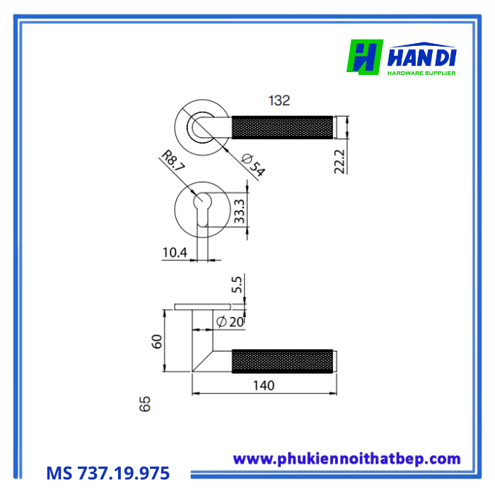 Tay Nắm Cửa Gạt IMUNDEX 737.19.975