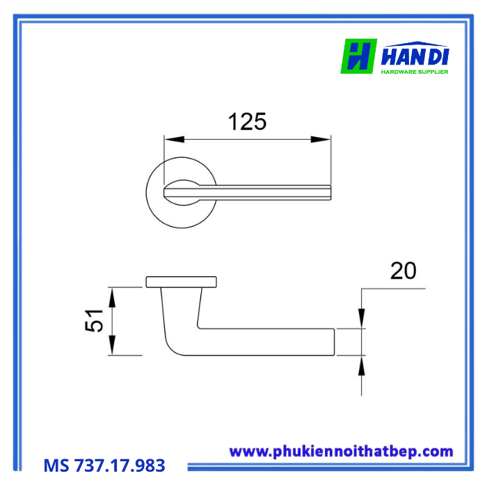 Tay nắm gạt đặc IMUNDEX 737.17.983 