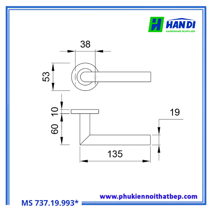 Tay nắm gạt IMUNDEX 737.19.993*