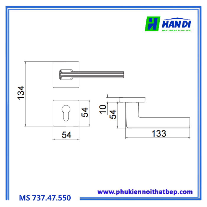 Tay cửa gạt đặc IMUNDEX 737.47.550