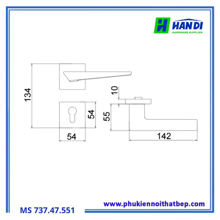 Tay nắm cửa IMUNDEX 737.47.551