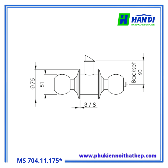 Tay nắm tròn IMUNDEX 704.11.175*