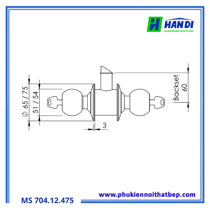 Tay nắm tròn IMUNDEX 704.12.475