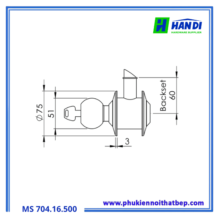 Tay nắm tròn IMUNDEX 704.16.500 