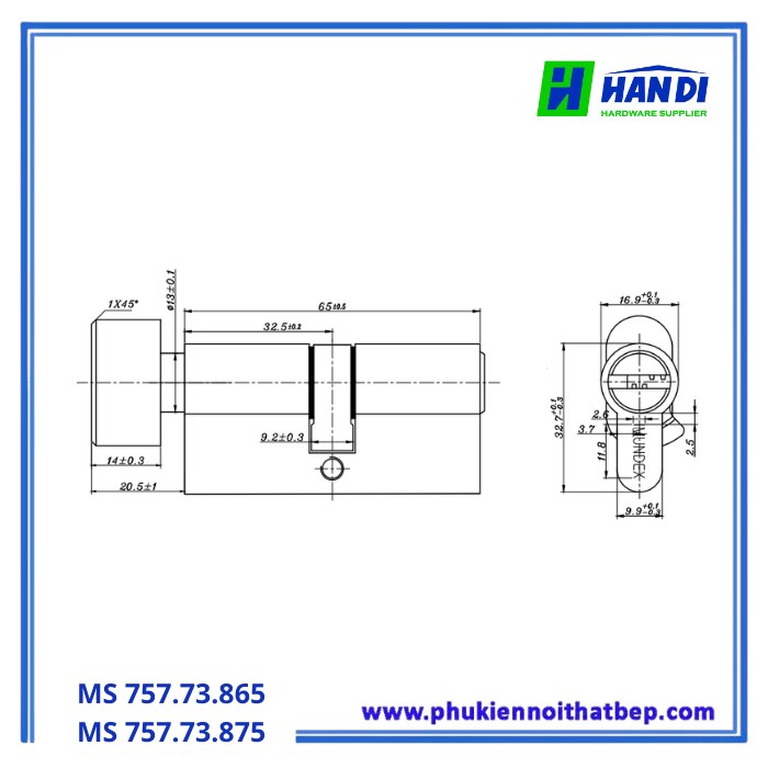 Ruột khóa IMUNDEX 757.73.865