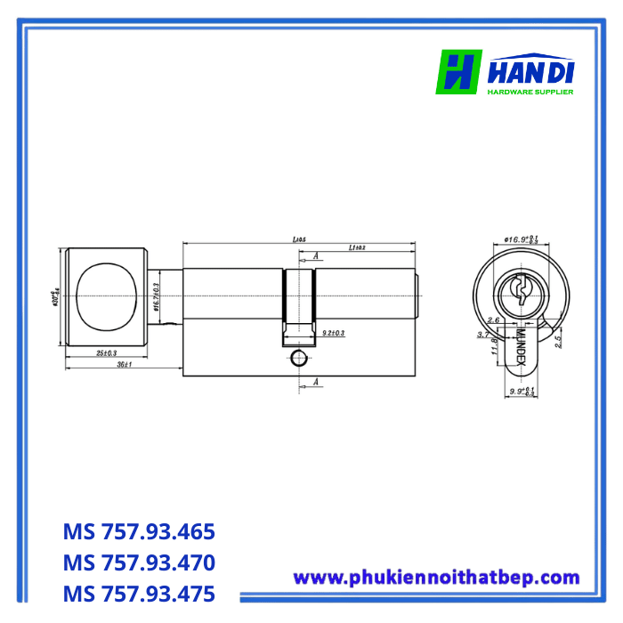 Ruột Khóa IMUNDEX 757.93.465