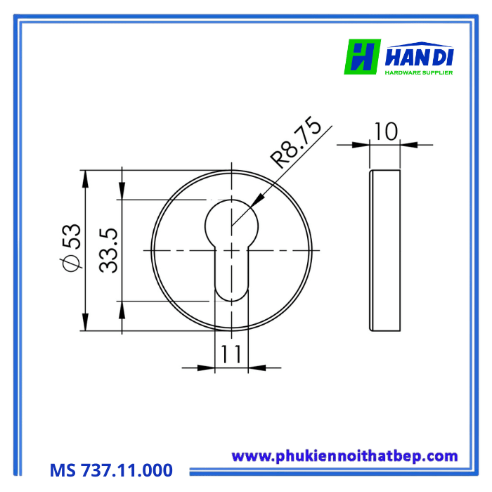 Nắp chụp ruột khóa 737.11.000