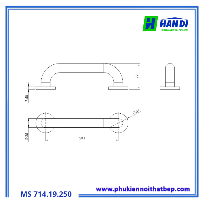 Tay nắm kéo cửa IMUNDEX 714.19.250
