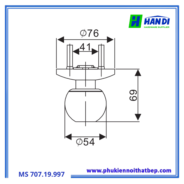 Tay nắm tròn cửa thoát hiểm IMUNDEX 707.19.997