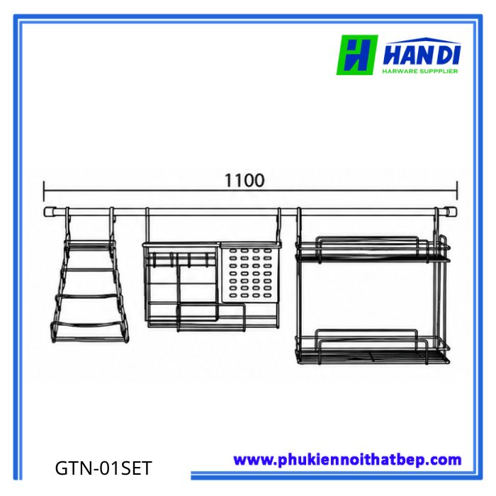Bộ giá treo ngoài 3 món GTN-01SET
