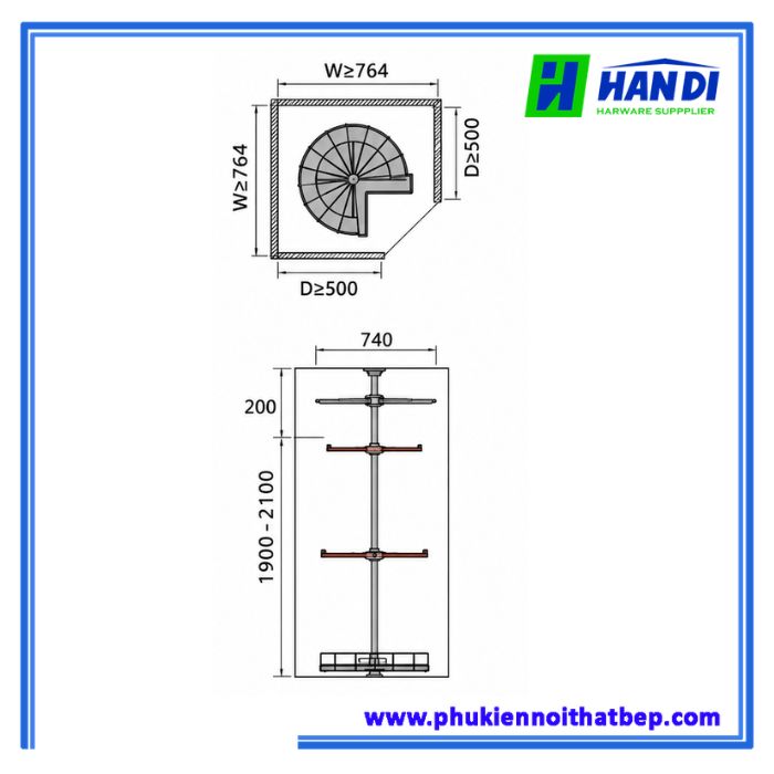 Giá 3 tầng để đồ/Treo quần áo cho góc tủ FV10