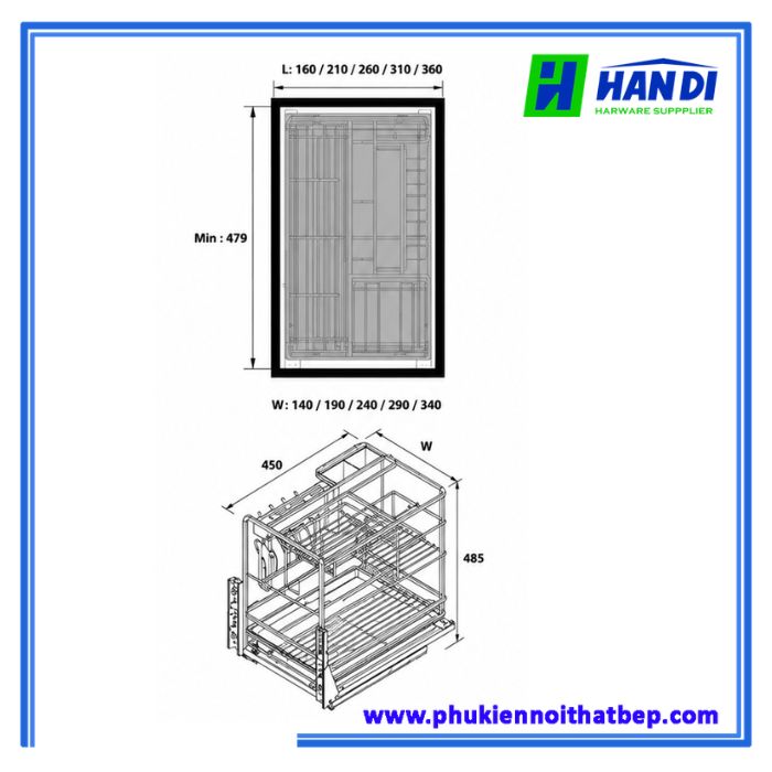 Giá chai lọ gia vị nan dẹt BS304-20C/25C/30C/35C/40C