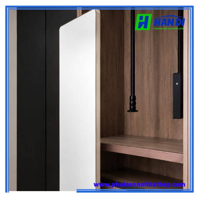 Gương âm tủ kéo và xoay khung viền màu Champagne FV15A