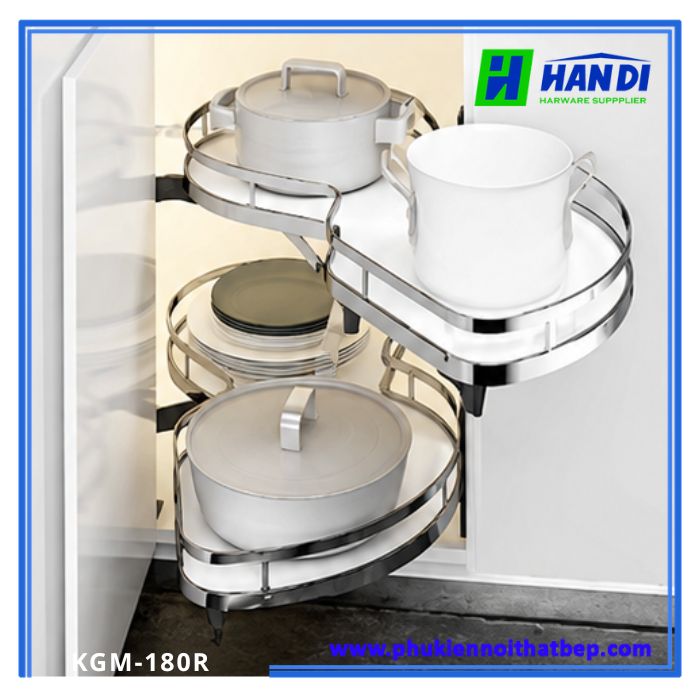 Kệ góc liên hoàn khung nhôm - vách kính KGA-800ES, KGM-180R
