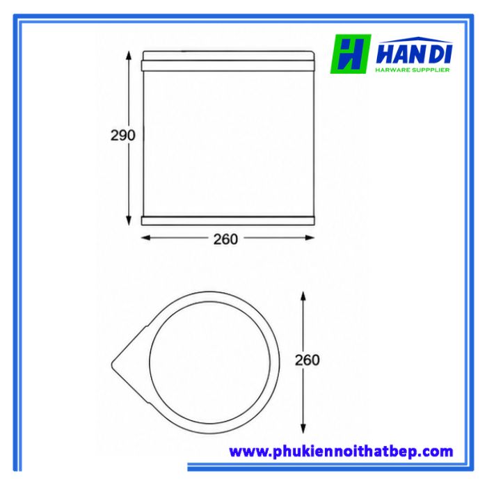 Thùng rác đơn bắt cánh mở WBH-12L