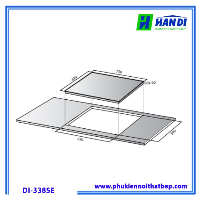 Bếp từ 2 vùng nấu KOCHER DI-338SE