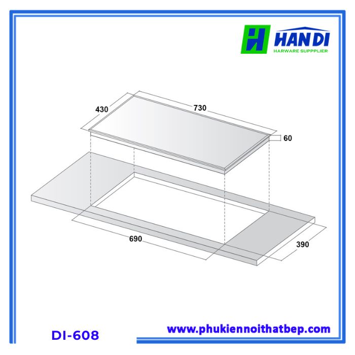 Bếp từ 2 vùng nấu KOCHER DI-608