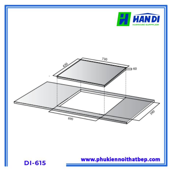 Bếp từ 2 vùng nấu KOCHER DI-615