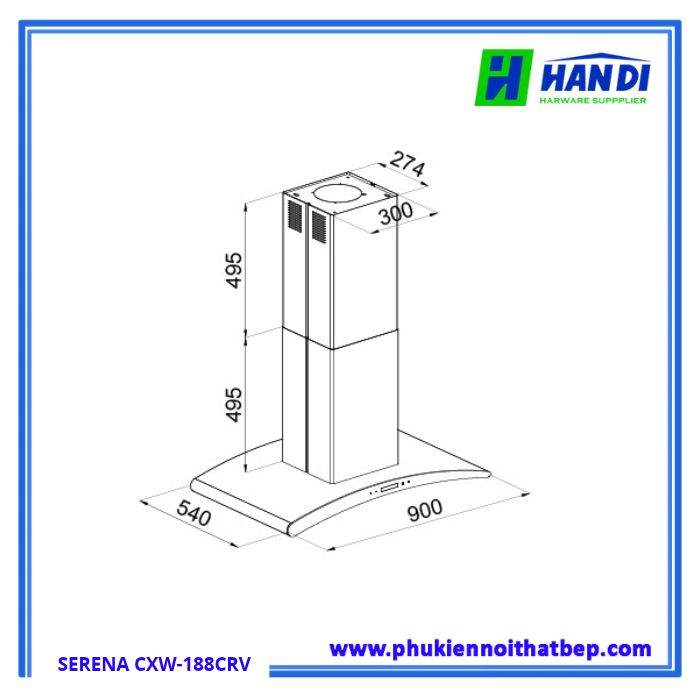 Máy hút mùi KOCHER SERENA CXW-188CRV
