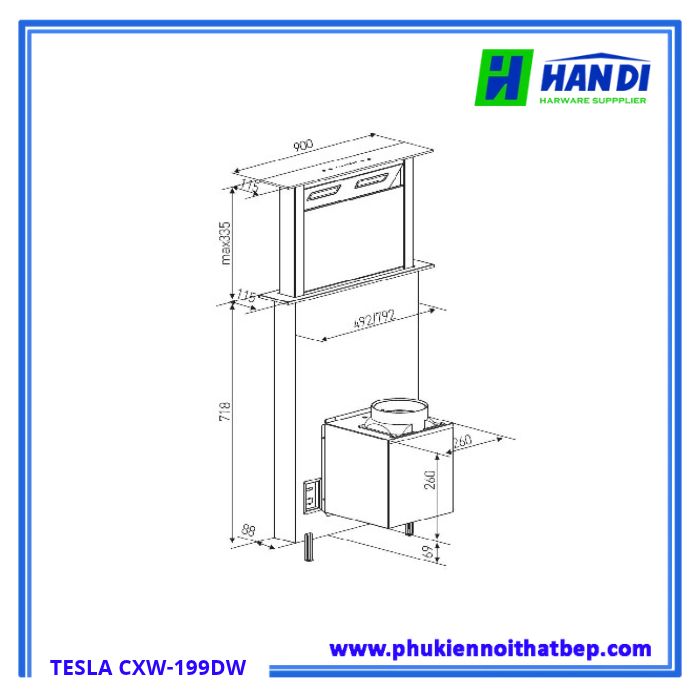 Máy hút mùi KOCHER TESLA CXW-199DW