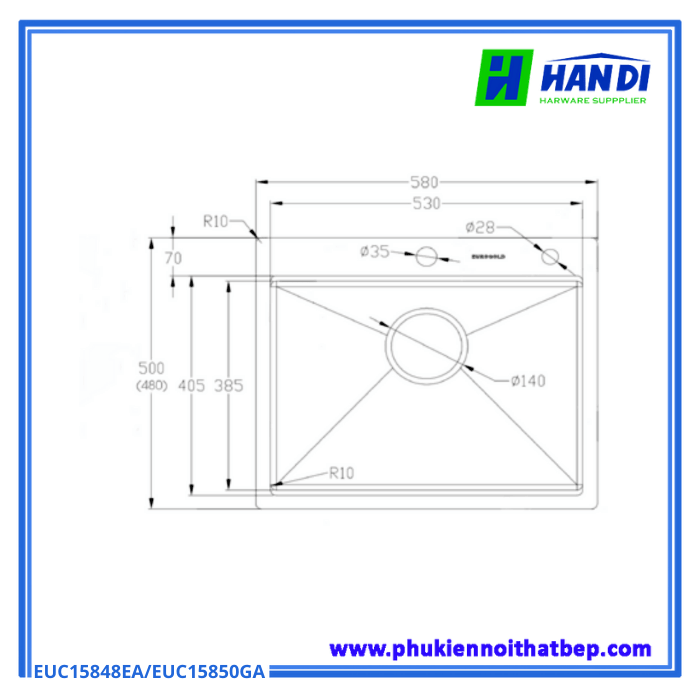 Chậu rửa bát chống xước Eurogold