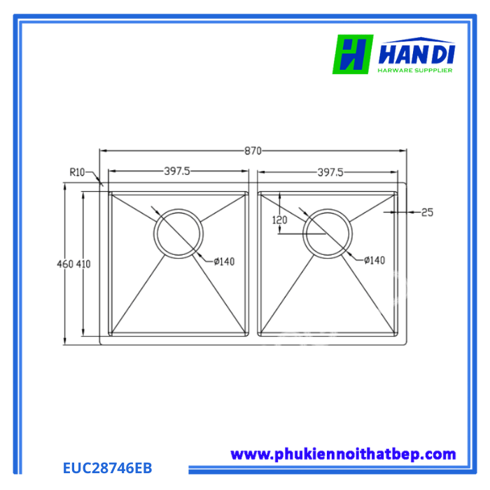 Chậu Rửa Bát Chống Xước EUC28746EB