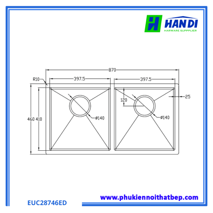 Chậu Rửa Bát Eurogold EUC28746ED