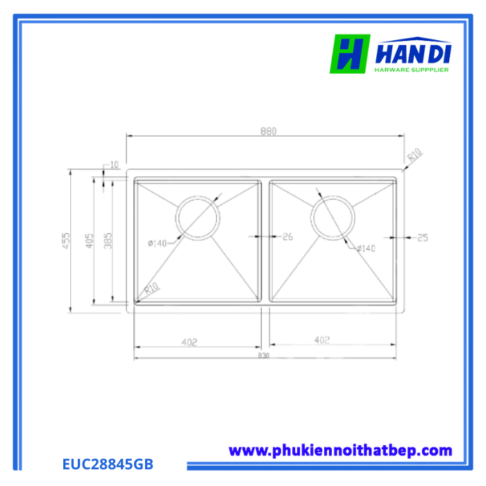 Chậu Rửa Bát Chống Xước EUC28845GB
