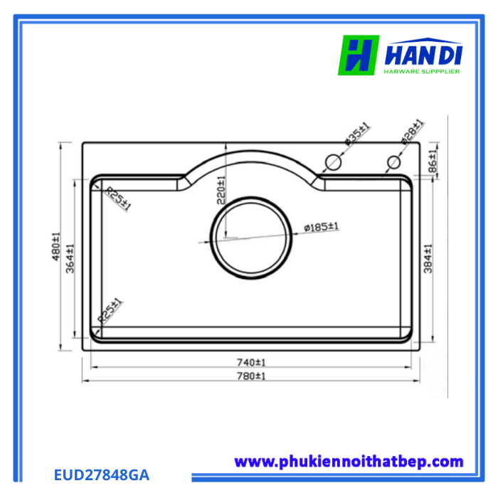 Chậu rửa bát Eurogold EUD27848GA