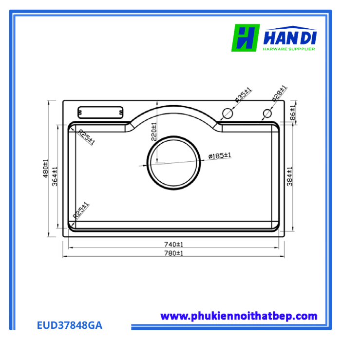 Chậu rửa bát Eurogold EUD37848GA