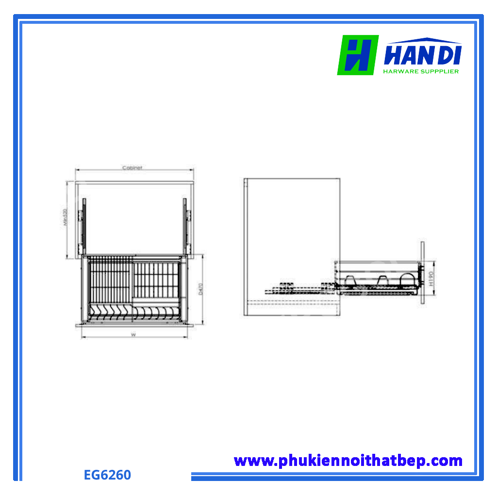 Giá bát đĩa Inox âm tủ Eurogold