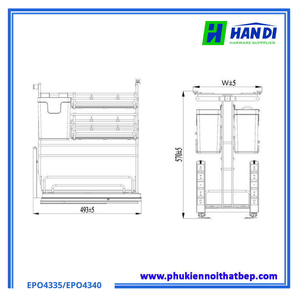 Giá dao thớt nan oval EUROGOLD EPO4335, EPO4340