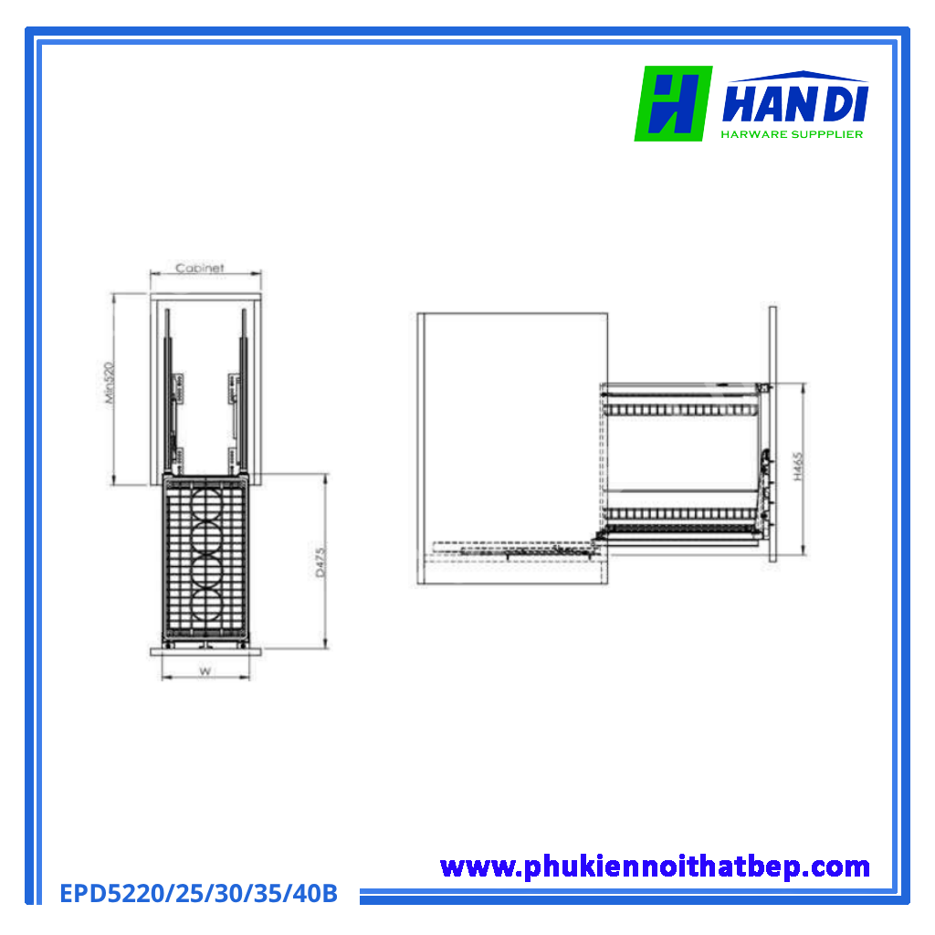 Giá dao thớt nan dẹp Eurogold EPD5220, EPD5225, EPD5230, EPD5235, EPD5240