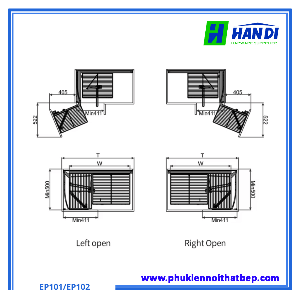 Giá liên hoàn nan ray âm giảm chấn Eurogold