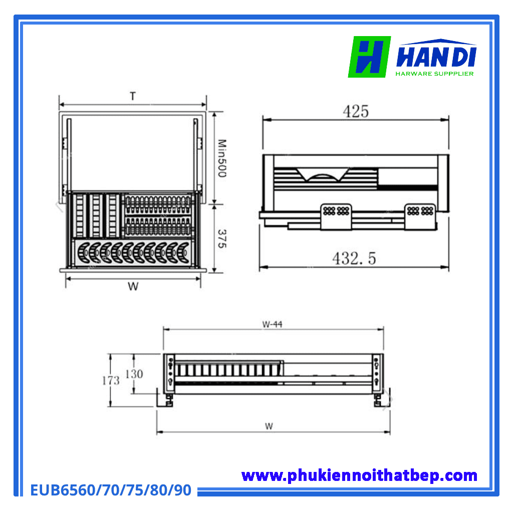 Giá bát đĩa hộp gắn cánh Eurogold