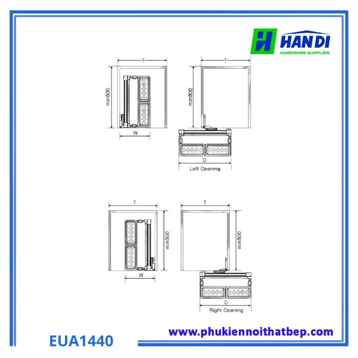 Gương âm tủ Eurogold EUA1440