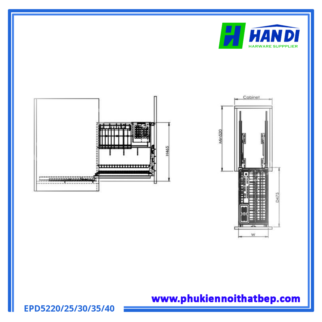 Giá dao thớt nan dẹp Eurogold EPD5220, EPD5225, EPD5230, EPD5235, EPD5240