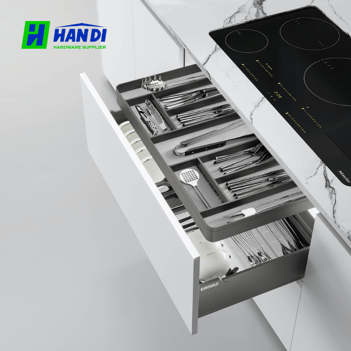 Khay chia thìa nĩa nhôm phay xước